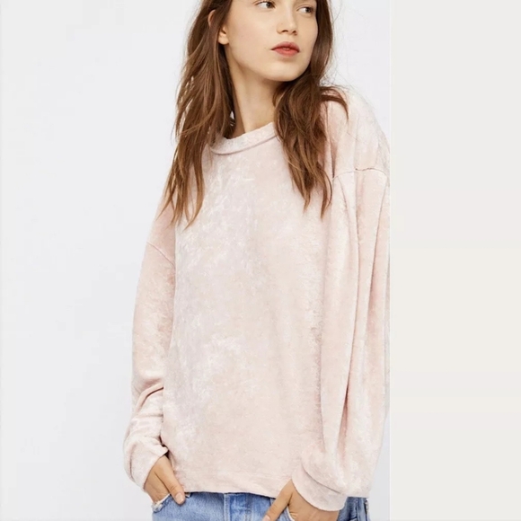 We The Free Milan Layering Top Crushed Velvet Blush - Picture 1 of 12